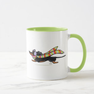 Schwarzer TAN-Dackel-Kälte-Laufwinter Tasse