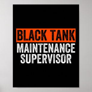 Schwarzer Tankwart Supervisor Lustiger Camper nähe Poster