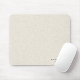 Schwarzer Text auf beigem Leinen Einwanderungsanwa Mousepad