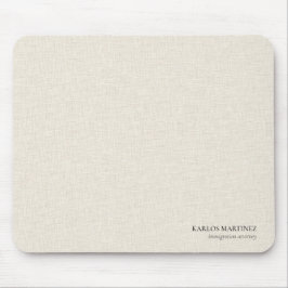 Schwarzer Text auf beigem Leinen Einwanderungsanwa Mousepad