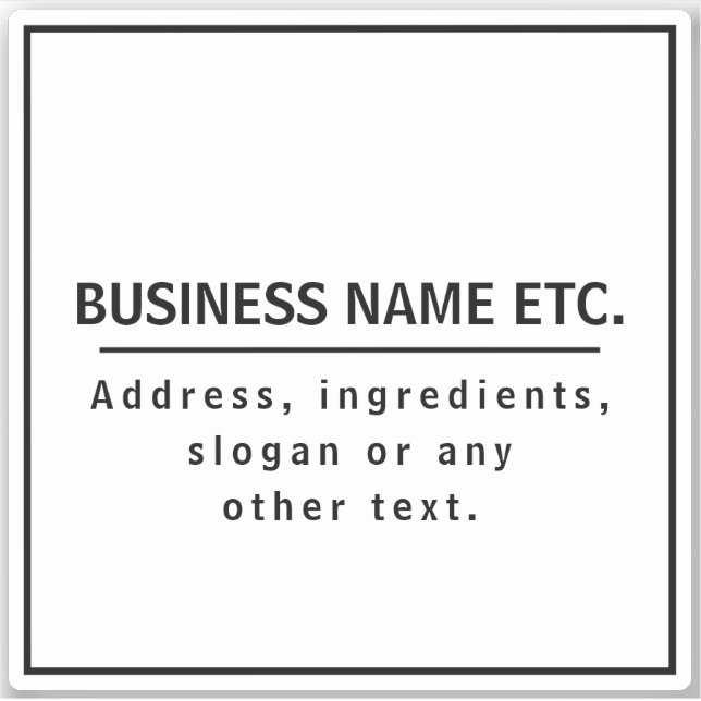 Schwarzer Text auf Weiß Aufkleber (Vorderseite)