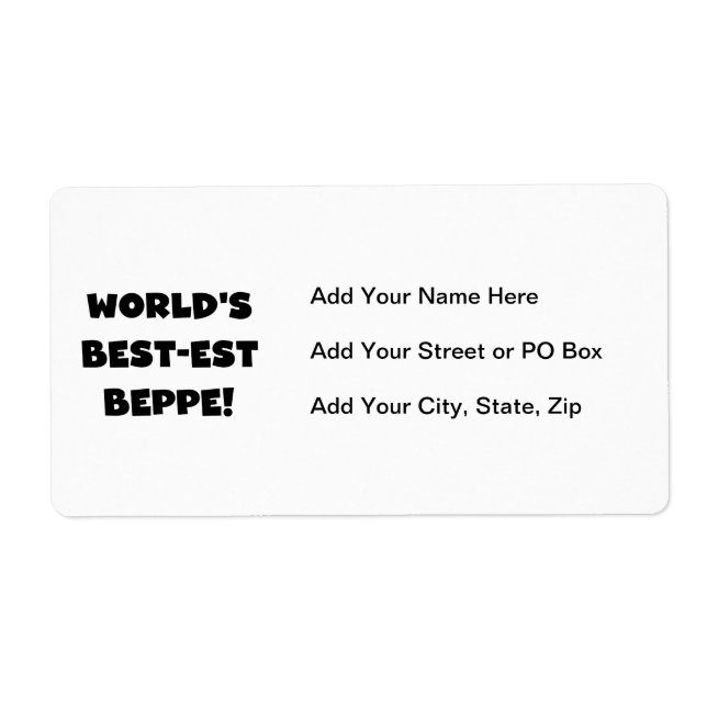Schwarzer Text Beste Beppe T - Shirt und Geschenke (Vorne)