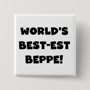 Schwarzer Text Beste Beppe T - Shirt und Geschenke Button