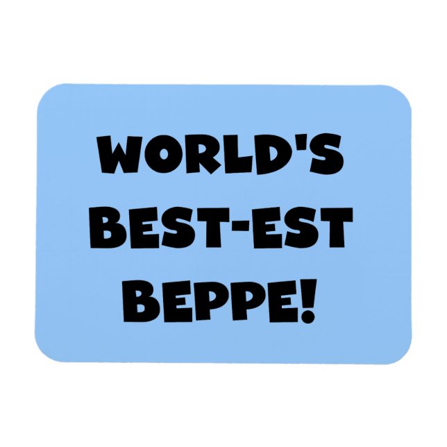 Schwarzer Text Beste Beppe T - Shirt und Geschenke Magnet (Horizontal)