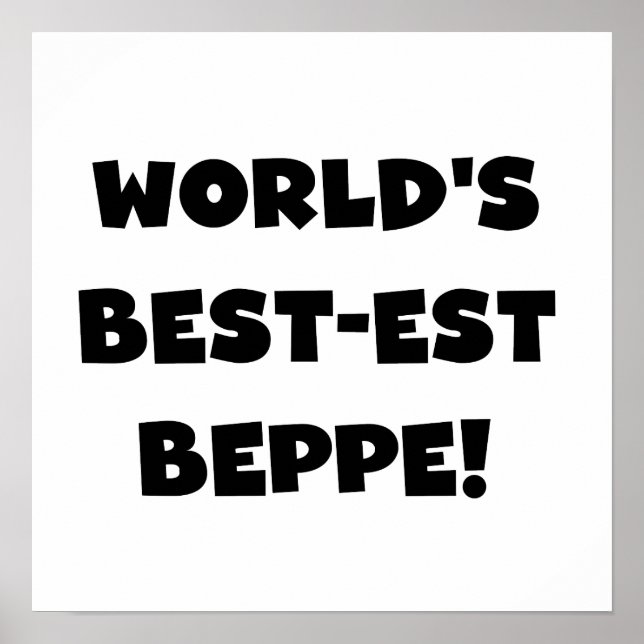Schwarzer Text Beste Beppe T - Shirt und Geschenke Poster (Vorne)