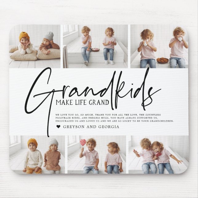 Schwarzer Text| Grandkids Make Life Grand Foto Mousepad (Vorne)