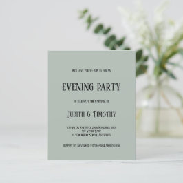 Schwarzer Text Seite Green Abend Party einladen