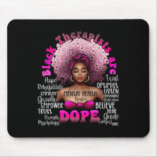 Schwarzer Therapeut Mental Health Healer Floral Af Mousepad