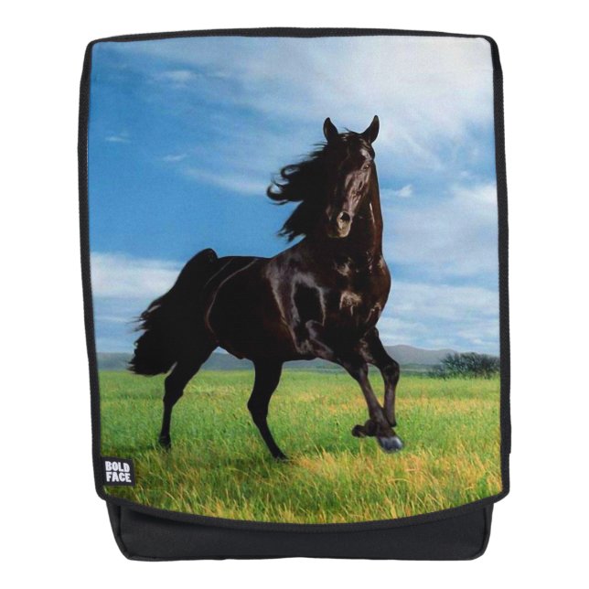 Schwarzer Thoroughbred Rucksack (Vorderseite)