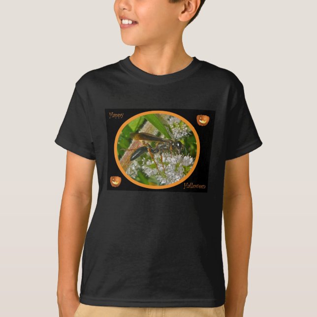 Schwarzer Thread-Waist-Halloween-T - Shirt (Vorderseite)