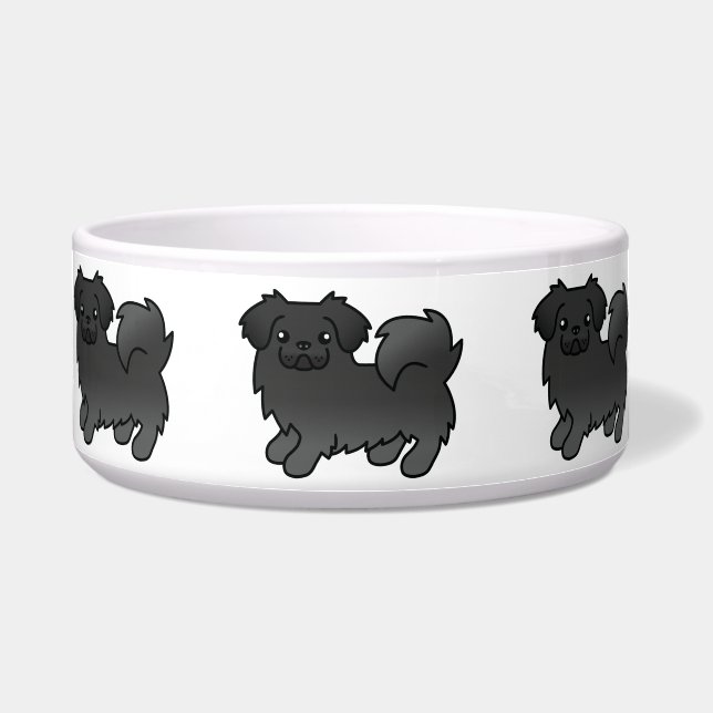 Schwarzer tibetischer Spanischer Cartoon Dog Napf (Vorderseite)