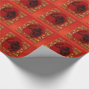 Schwarzer Tiger Chinesischer Zodiac Animal Red and Geschenkpapier