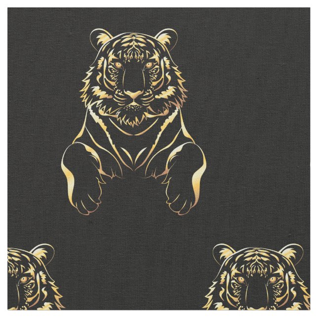 Schwarzer Tiger mit goldenen Streifen Stoff (Nahaufnahme)