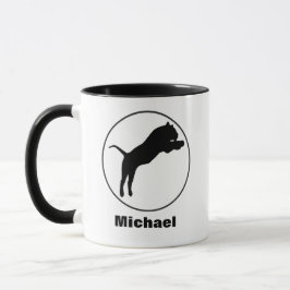 Schwarzer Tiger Zeichnend in Circle Frame Customiz Tasse