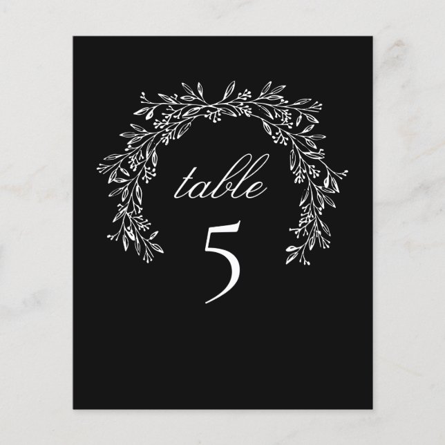 Schwarzer Tisch Luxus Botanischer Kranz (Vorderseite)