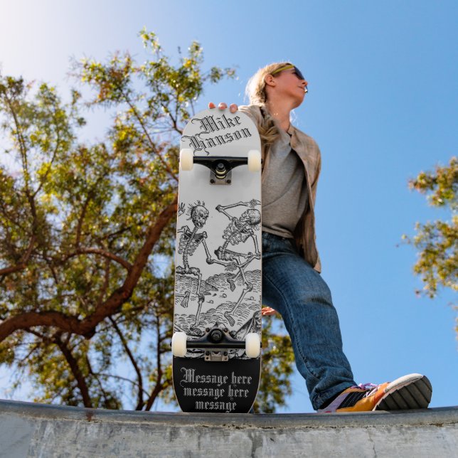 Schwarzer Tod Personalisiert mittelalterliche Skel Skateboard (Außenbereich 1)