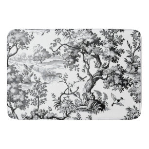 Schwarzer Toile-Abdruck Badematte