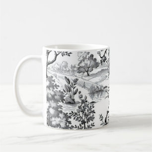 Schwarzer Toile-Abdruck Kaffeetasse
