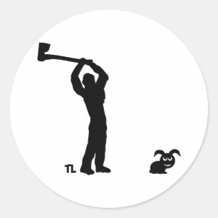 Schwarzer Totenhase - Holzfäller Runder Aufkleber