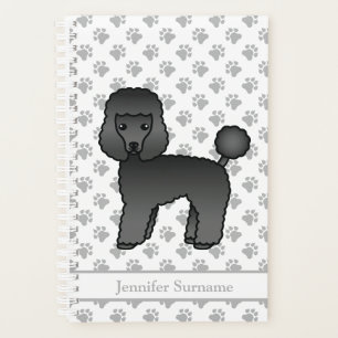 Schwarzer Toy Poodle Süßer Cartoon-Hund & Text Planer