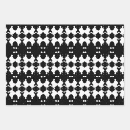 Schwarzer Trauerbaum Barke Gemustert Geschenkpapier Set