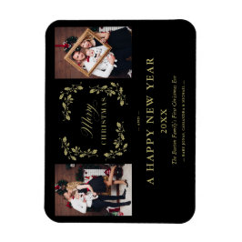 Schwarzer Trend Eleganter Chic Weihnachten 2 Fotos Magnet