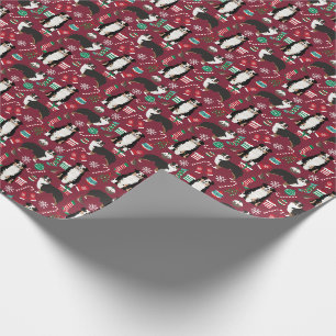 Schwarzer Tricolor Australian Shepherd Weihnachts- Geschenkpapier