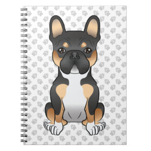 Schwarzer Tricolor Französische Bulldogge Frenchie Notizblock