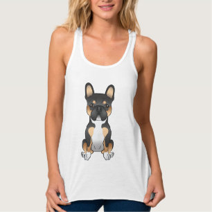 Schwarzer Tricolor Französische Bulldogge / süßer Tank Top