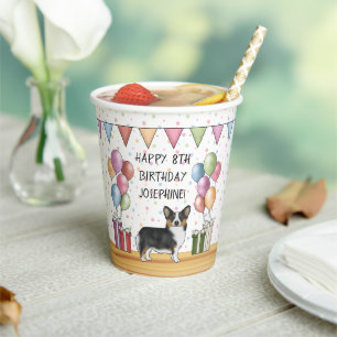 Schwarzer Tricolor Pembroke Welsh Corgi Alles Gute Pappbecher
