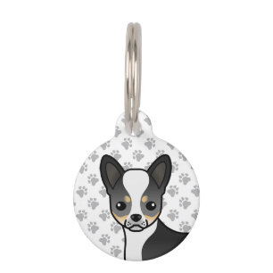 Schwarzer Tricolor-Weichcoat Chihuahua Dog Haustiermarke