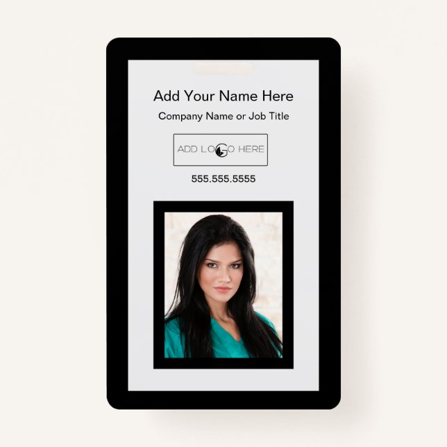 Schwarzer Trimm mit Logo-Identifizierungszeichen Ausweis (Rückseite)