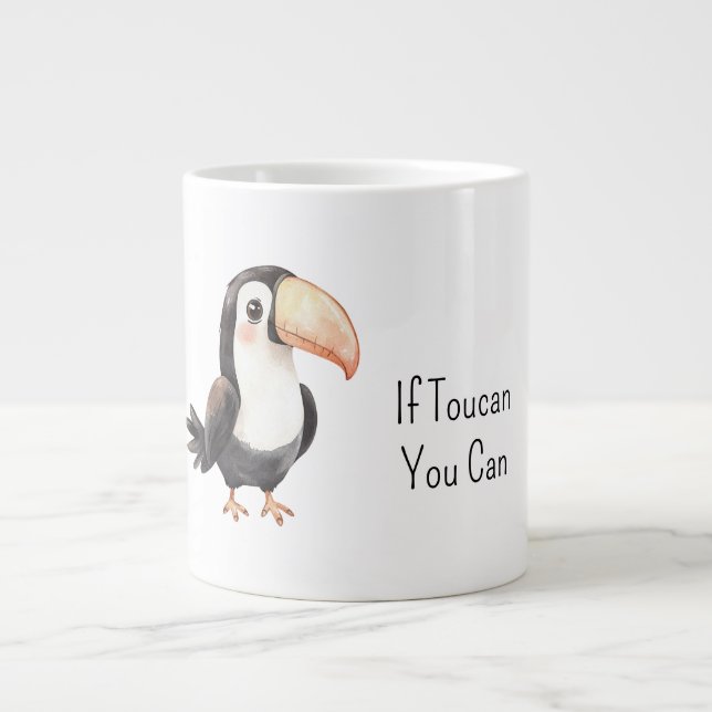 Schwarzer Tukan Vogel   Jumbo-Tasse (Vorderseite)