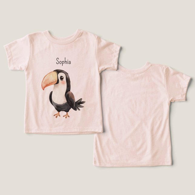 Schwarzer Tukan-Vogel Pfirsichschnabel (Design Vorderseite & Rückseite)