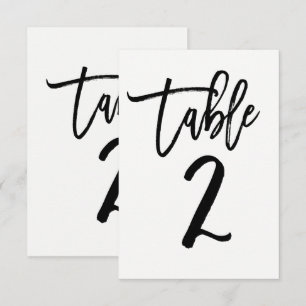 Schwarzer Typ Trendy Moderne Script Tischnummer 2