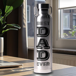 Schwarzer Typografie Bester Vater je Trinkflasche