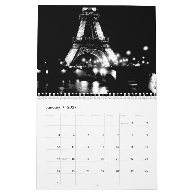 Schwarzer u. des Weiß-2012 Kalender (Jan 2027)