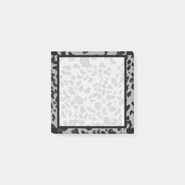 "Schwarzer u. grauer Leopard" 3x3 Post-it Klebezettel (Vorderseite)