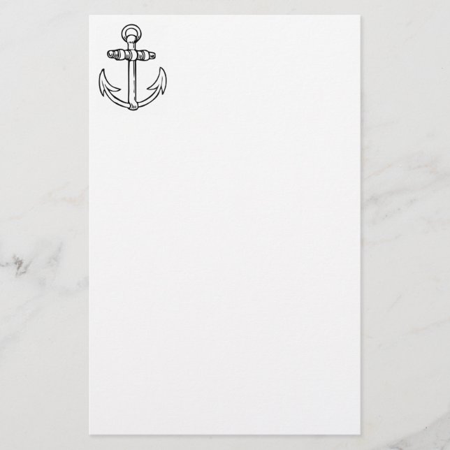 Schwarzer u. weißer Anker Briefpapier (Vorderseite)