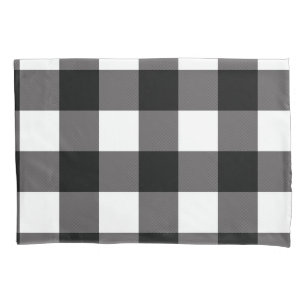 Schwarzer u. weißer Checkered Quadrat-Büffel Kissenbezug