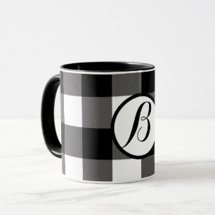 Schwarzer u. weißer Checkered Quadrat-Büffel Tasse
