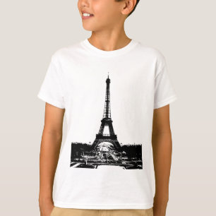 Schwarzer u. weißer Eiffelturm T-Shirt