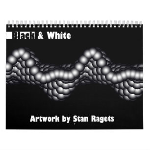 Schwarzer u. weißer Fraktal-Kalender Kalender