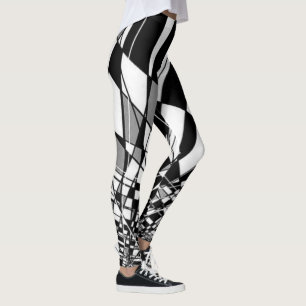 Schwarzer u. weißer Harlekin Leggings