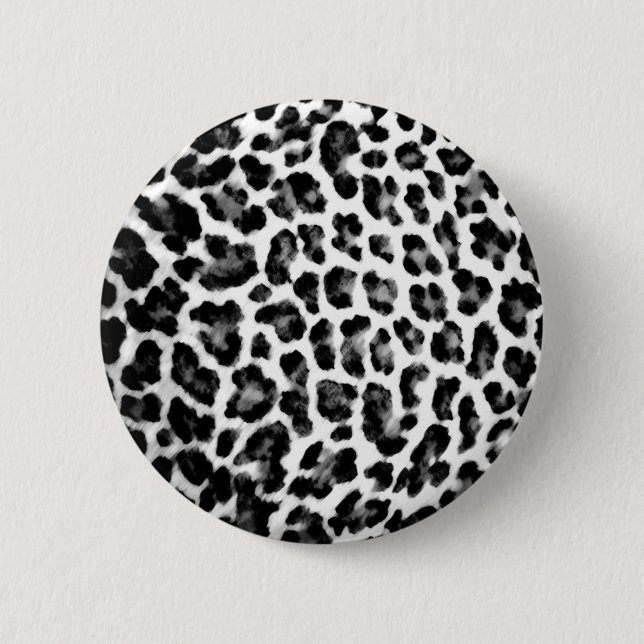 Schwarzer u. weißer Leopard-Druck Button (Vorderseite)