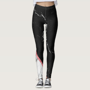 Schwarzer u. weißer Marmor Leggings