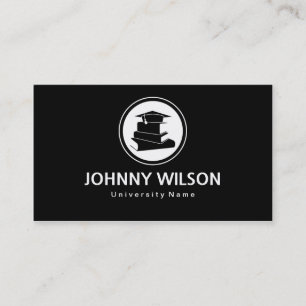 Schwarzer u. weißer Mörser-Brett-Student im Telefonnummerkarte