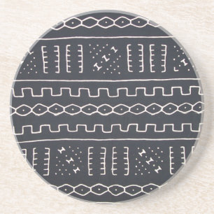 Schwarzer u. weißer Mudcloth Untersetzer