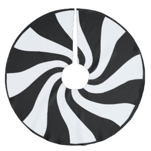 Schwarzer u. weißer polyester weihnachtsbaumdecke