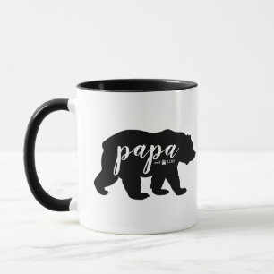 Schwarzer u. weißer Skript-Papa-Bär hergestellte Tasse